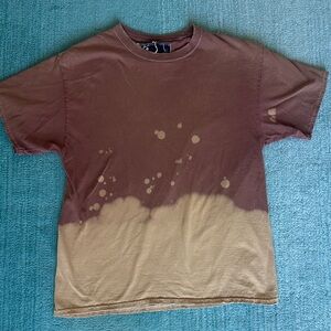 LA Detresse Brown and Tan Dip-Dye Tee, Size M